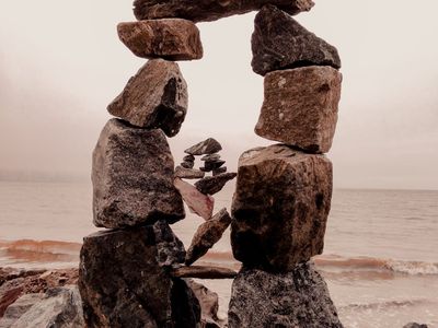 Abstract shot of water and stones representing balance.